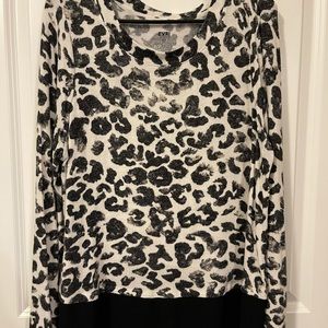 Evri black and white cheetah sweater